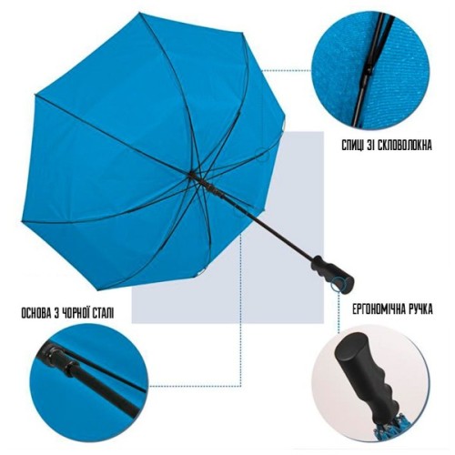 Парасоля Perletti Golf XXL тростина, з системою антивітер, синя (P96020-05)