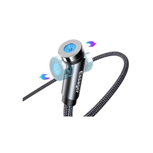 Дата кабель USB 2.0 AM to Micro 5P 1.0m magnetic black Essager (EXCCXM-WC0G)