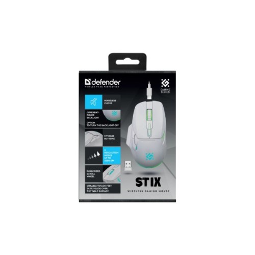 Мишка Defender Stix GM-009 LED Wireless White (52009)