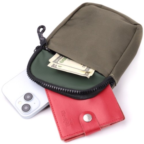 Сумка Vintage Слінг для подорожей з текстилю Зелена (22871)