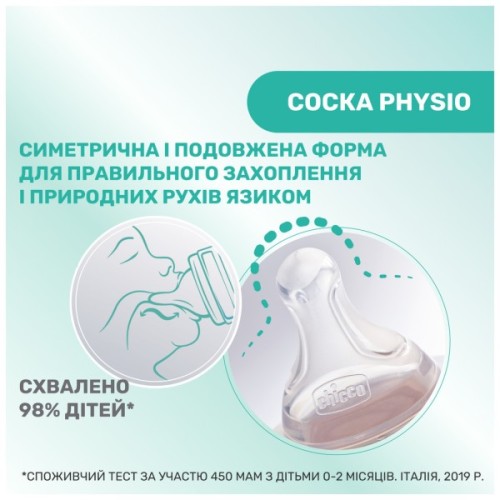 Пляшечка для годування Chicco Perfect 5 Love із силіконовою соскою 4+ міс. 300 мл Жовта (20235.31.40)