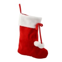 Прикраса декоративна Chomik шкарпетка новорічна 46 см, червоно-біла з бубончиками (5900779900226)