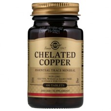 Мінерали Solgar Хелатний Мідь, Chelated Copper, 100 таблеток (SOL-00640)