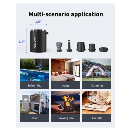 Насос для надувних меблів Flextail Tiny Pump, помаранчевий (6975755961378)
