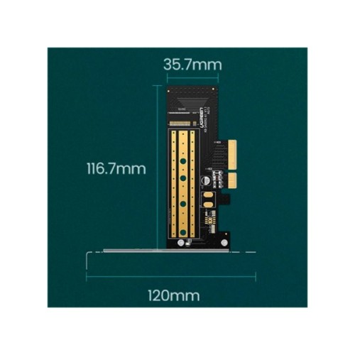 Контролер Ugreen PCI-E 3.0 for SSD M.2 (NVMe) x4 CM302 (70503)