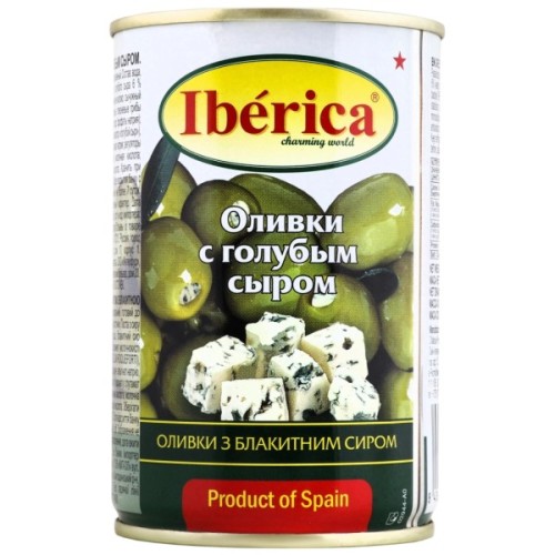 Овочева консервація Iberica Оливки фаршировані блакитним сиром 300 г (8436024298901)