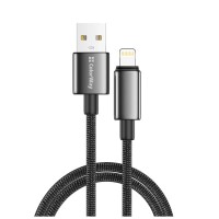 Дата кабель USB 2.0 AM to Lightning 1.0m 3A zinc alloy braided black ColorWay (CW-CBUL098-BK)