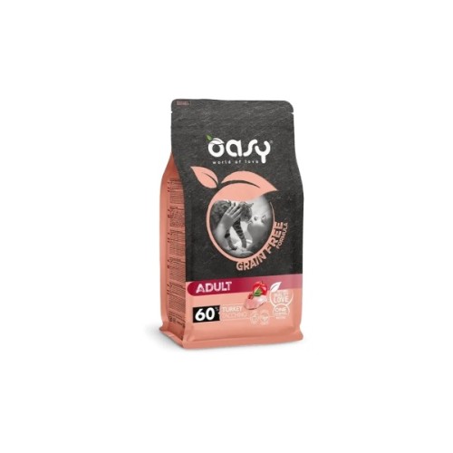 Сухий корм для кішок OASY CAT Grain Free Adult з індичкою, яблуком та журавлиною 300 г (8053017349428)