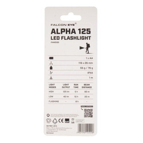 Ліхтар Falcon Eye тактичний Alpha 125 (125 Lm) Focus (FHH0120) (DAS303973)
