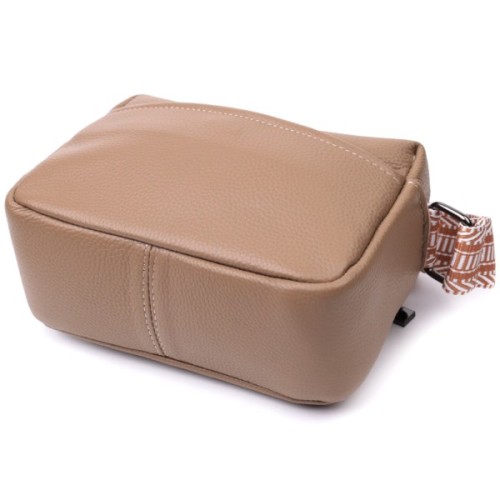 Сумка Vintage На одне відділення з натуральної шкіри Бежева (22604)