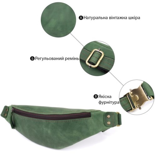 Сумка Shvigel З натуральної шкіри Зелена (23133)