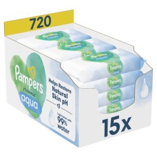 Дитячі вологі серветки Pampers Harmonie Aqua 15 пачок x 48 шт (8006540510247)