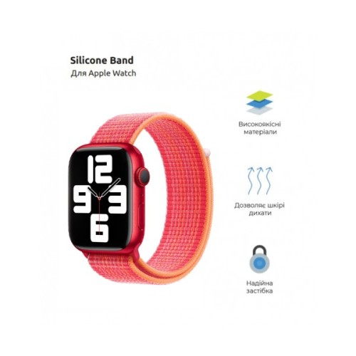 Ремінець до смарт-годинника Armorstandart Nylon Band для Apple Watch 49/46/45/44/42 (Series 1-3) Red (ARM74219)