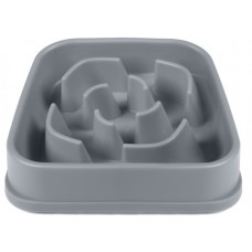 Посуд для собак Dexas Силіконова квадратна миска Slow Maze Feeder для повільного годування 1.44 л світло-сіра (0084297309930)