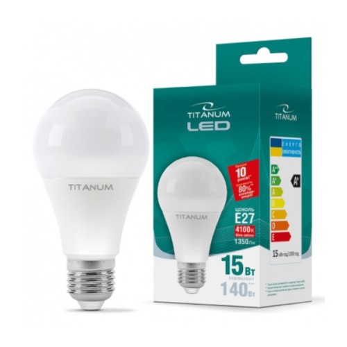 Лампочка TITANUM A65 15W E27 4100K 220V (TLA6515274)