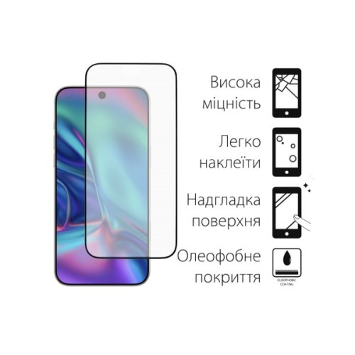 Скло захисне Dengos Full Glue iPhone 17 Pro Max Black (TGFG-410)
