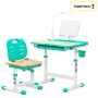 Парта зі стільцем Evo-kids (стіл+стілець+полиця+лампа) Green (Evo-17 Z Ergo)