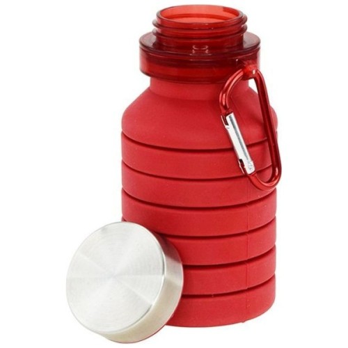 Пляшка для води Bergamo Pagoda силіконова 550 мл червоний (3000B-2)