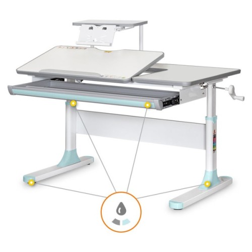 Парта Mealux Vancouver Multicolor Blue с полкой S50 (BD-620 W/G MC+BL+ S50 WG)