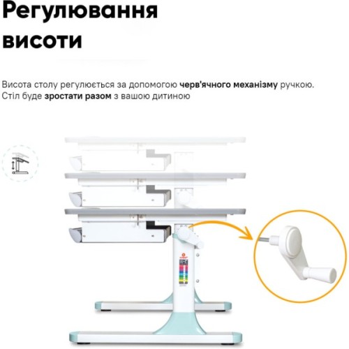 Парта Mealux Vancouver Multicolor Blue с полкой S50 (BD-620 W/G MC+BL+ S50 WG)