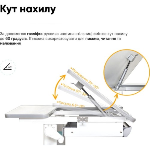 Парта Mealux Vancouver Multicolor Blue с полкой S50 (BD-620 W/G MC+BL+ S50 WG)