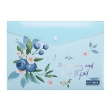 Папка - конверт Buromax А4 на кнопці, BLUEBERRY ARABESKI, напівпрозора,аквамарин (BM.3943-52)