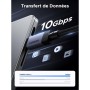 Дата кабель USB-C to USB-C 2.0m 240W 10Gbps braided black Ugreen (95619)