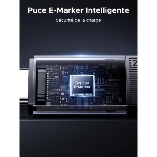 Дата кабель USB-C to USB-C 2.0m 240W 10Gbps braided black Ugreen (95619)