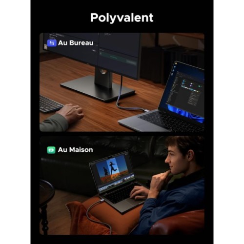 Дата кабель USB-C to USB-C 2.0m 240W 10Gbps braided black Ugreen (95619)