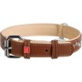 Нашийник для тварин WAUDOG Soft з QR паспортом металічні прикраси M коричневий (7207)