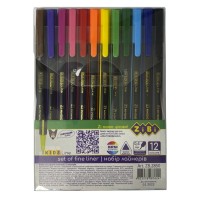 Лайнер ZiBi набір різнокольорових Тригранні 0.4 мм, 12 шт (ZB.2850)