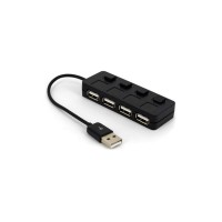 Концентратор Voltronic USB 2.0 to 4xUSB with LED buttons black (YT-H4L-B)