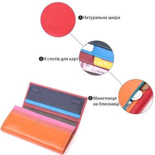 Гаманець ST Leather З натуральної шкіри Різнобарвний (22518)