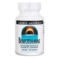 Вітамінно-мінеральний комплекс Source Naturals Бенфотіамін, 150 мг, Benfotiamine, 30 таблеток (SN1905)
