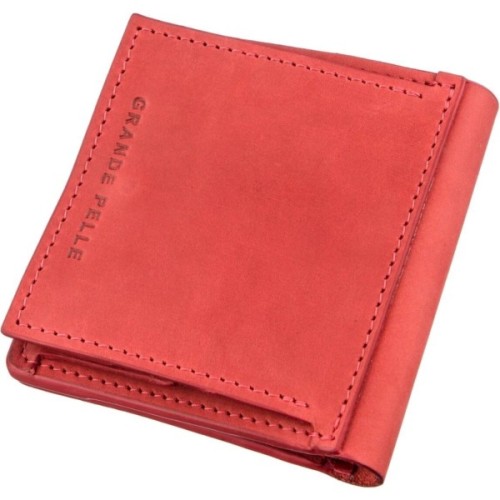 Портмоне Grande Pelle З накладною монетницею Червоне (11224)