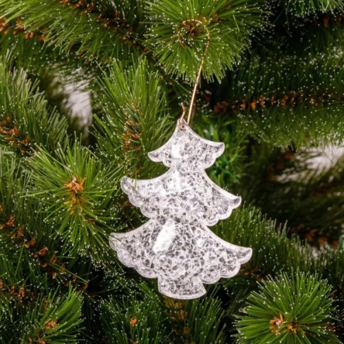 Ялинкова іграшка Chomik Ялинка ,9 см, 2 шт, пластик, прозоро-біла (5900779830868)