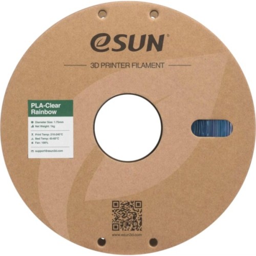 Пластик для 3D-принтера eSUN PLA Clear Rainbow 1,75mm 1kg PURPLE BLUE CYAN (PLA-CLRB175RB-ZUCY1P1)