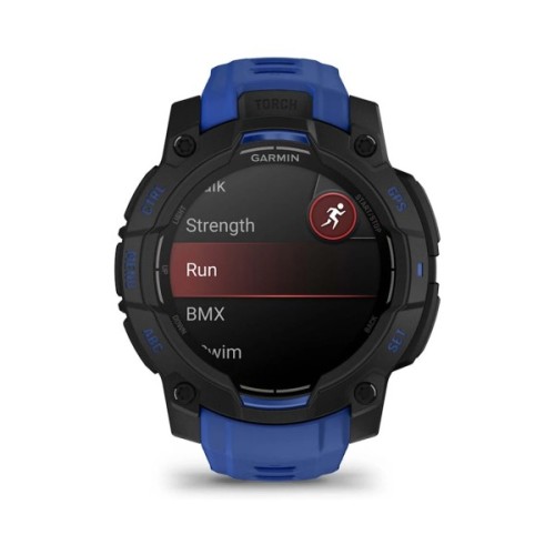 Смарт-годинник Garmin Instinct 3, 45mm, AMOLED, Black with Bolt Blue Band, GPS смарт-годинник (010-02936-03)