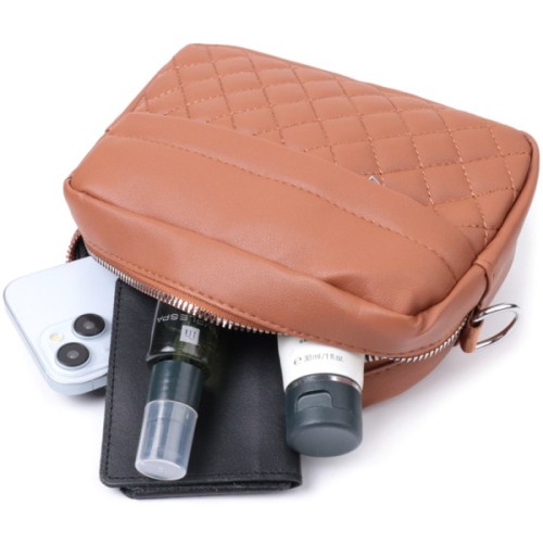 Сумка Vintage Жіноча крос-боді з монетницею з екошкіри Руда (22795)