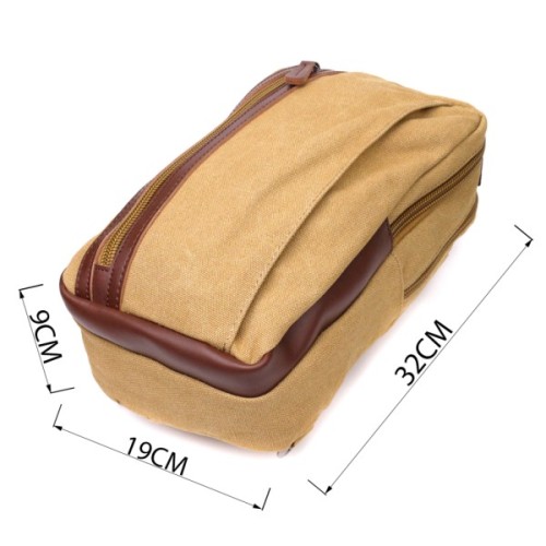 Сумка Vintage Через плече з текстилю Пісочна (22194)