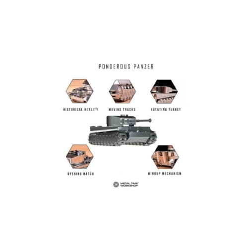 Конструктор Metal Time Колекцiйна модель Ponderous Panzer Heavy Tank Важкий танк Тигр (MT020)