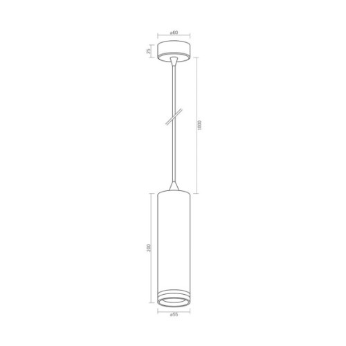 Світильник Videx під лампу GU10 SPF05D підвісний чорний (VL-SPF05D-B)