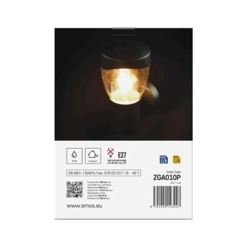 Світильник EMOS E27 15 Вт IP44 (ZGA010P)