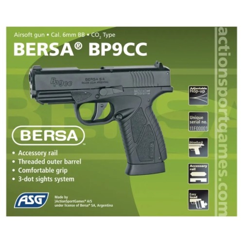 Страйкбольний пістолет ASG Bersa BP9CC Blowback CO2 (17308)