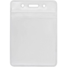 Бейдж Optima вертикальний замок zip lock PVC, 75х95 мм (O45612)