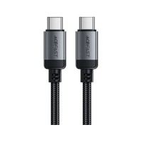 Дата кабель USB-C to USB-C 1.2m 3A aluminum alloy C20-03 Black Acefast (6974316283775)