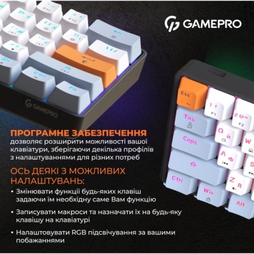 Клавіатура GamePro MK130R Hot-Swap Red Swich RGB USB UA Black (MK130R)
