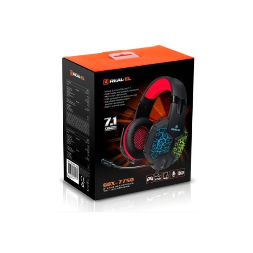 Навушники REAL-EL GDX-7750 Black/Red (EL124100048)