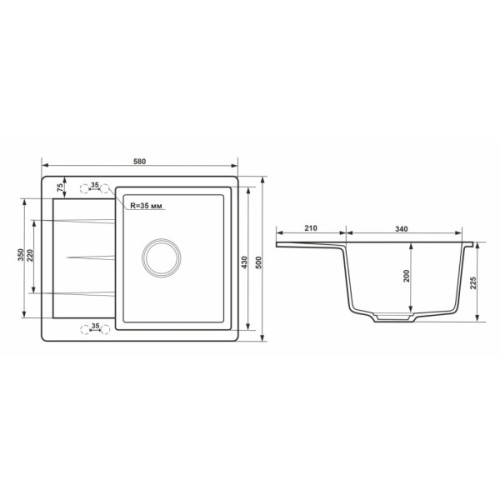 Мийка кухонна GRANADO MADRID marron (gr1606)