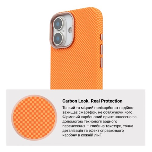 Чохол до мобільного телефона Armorstandart LikeCarbon2 SE MagCase Apple iPhone 17 Kevlar Orange Rose Gold (ARM89167)
